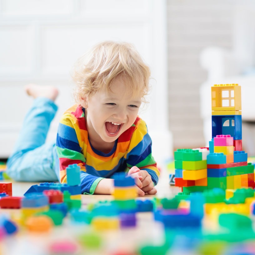 Child building and problem solving.